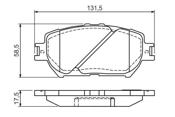 BOSCH 0986494363 Disc Brake Pad Set Front Low-Metallic Fits Toyota Camry Wish