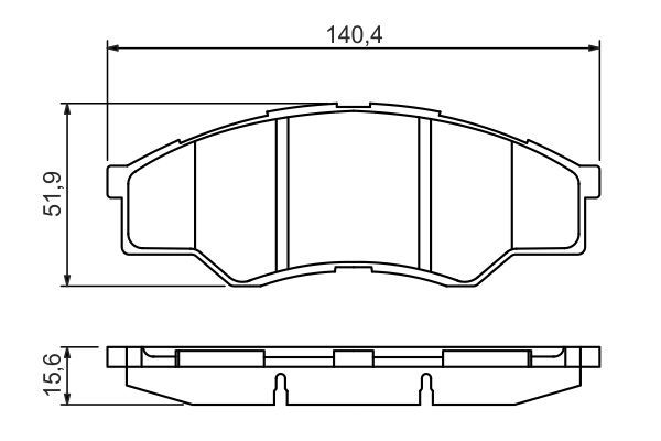 BOSCH 0986494425 Disc Brake Pad Set Front Low-Metallic Fits Toyota Hilux Vigo
