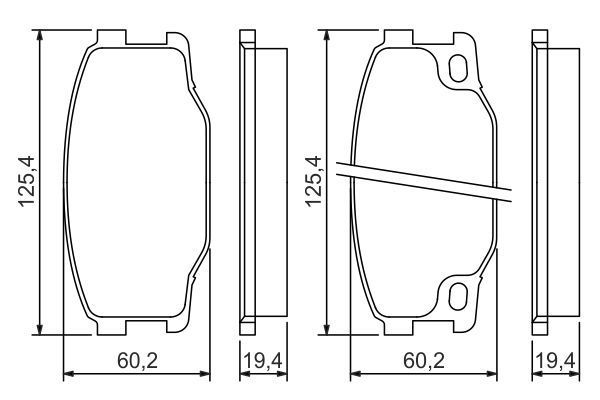 BOSCH 0986494442 Brake Pad Set Low-Metallic 60.2mm Height Fits MITSUBISHI
