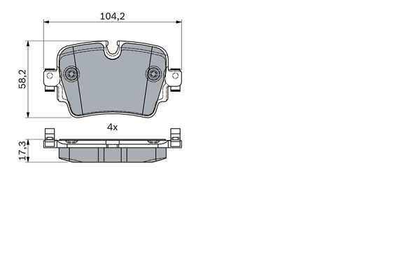 BOSCH 0986494753 Disc Brake Pad Set Rear Low-Metallic Fits Jaguar F-Type