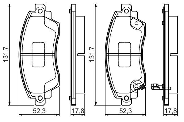 BOSCH 0986495132 Brake Pads Front Low-Metallic W/ Anti-Squeak Plate Fits Toyota