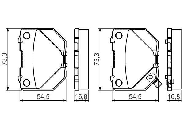 BOSCH 0986495137 Disc Brake Pad Set Rear Low-Metallic Fits Subaru Impreza