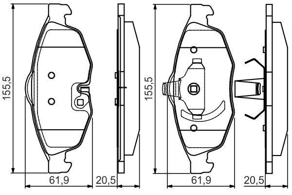 BOSCH 0986495161 Disc Brake Pad Set Front Low-Metallic Fits Chrysler Sebring