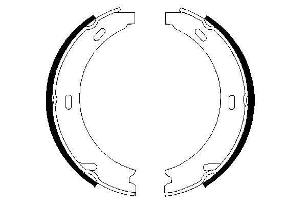BOSCH 0986487344 Parking Brake Shoe Set Rear Fits Mercedes-Benz E-Class S-Class