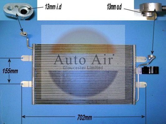 AUTO AIR 16-1302 Air Condenser A/C Air Conditioning Fits Seat Cordoba Ibiza
