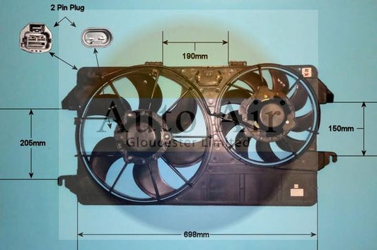 AUTO AIR 05-1242 Radiator Fan Electric Motor Centre Cooling System Fits Ford