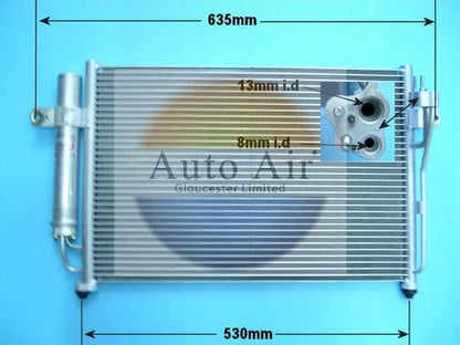 AUTO AIR 16-1004 Air Conditioning Condenser A/C Air Con Fits Hyundai Getz