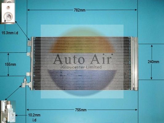 Auto Air 16-1101 A/C Air Con Condenser Air Conditioning With Dryer Fits Renault