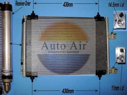 AUTO AIR 16-1252A Air Conditioning Condenser A/C Air Con Fits Peugeot 307