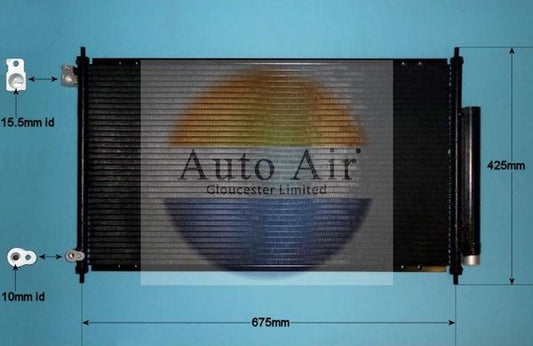 AUTO AIR 16-9909 Air Conditioning Condenser A/C Air Con Fits Honda Accord