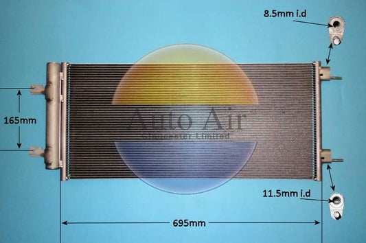 AUTO AIR 16-8015 Air Conditioning Condenser A/C Air Con Fits Vauxhall Astra