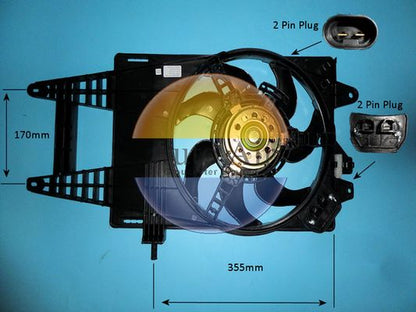 AUTO AIR 05-1367 Radiator Fan Electric Motor Centre Cooling Fits Fiat Punto