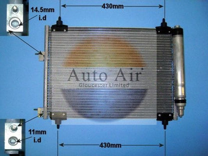 AUTO AIR 16-1251 Air Conditioning Condenser A/C Air Con Fits Peugeot 307