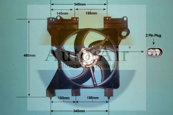 AUTO AIR 05-1085 Radiator Fan Electric Motor Centre Fits Citroen Peugeot