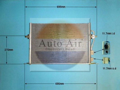 AUTO AIR 16-6512 Air Condenser A/C Air Conditioning Fits Ford Cougar Mondeo