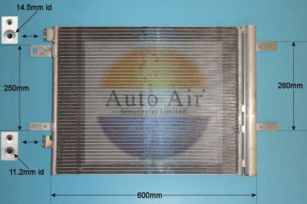 AUTO AIR 16-1445 Air Conditioning Condenser A/C Air Con For Citroen Peugeot