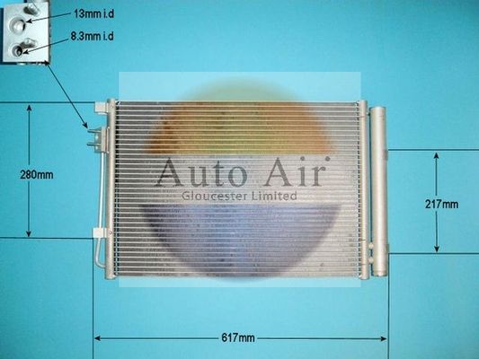 Auto Air 16-9634 Air Conditioning Condenser Fits Hyundai i20 Veloster Kia Rio