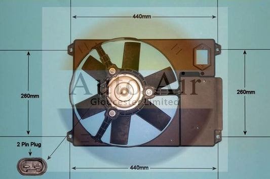 AUTO AIR 05-1080 Radiator Fan Electric Motor Centre Fits Citroen Fiat Peugeot