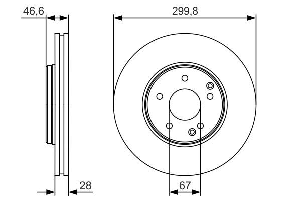 BOSCH 0986479R79 Brake Disc Front Vented 300mm Ø Fits Chrysler Mercedes-Benz