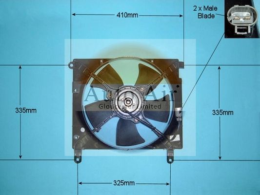 AUTO AIR 05-1131 Radiator Fan Electric Motor Centre Cooling Fits Daewoo Nubira