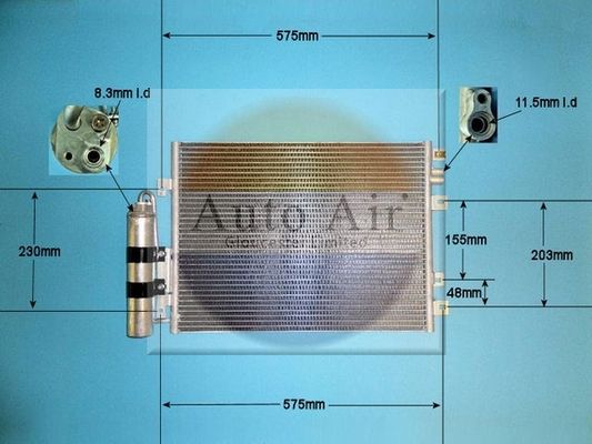 AUTO AIR 16-8693 Air Conditioning Condenser A/C Air Con Fits Renault Kangoo