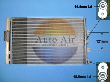 AUTO AIR 16-1102 Air Conditioning Condenser Air Con Replacement Fits Fiat Punto