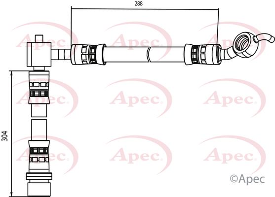 APEC HOS4087 Brake Hose Rear Right O/S Driver Side Fits Toyota Yaris/Vitz