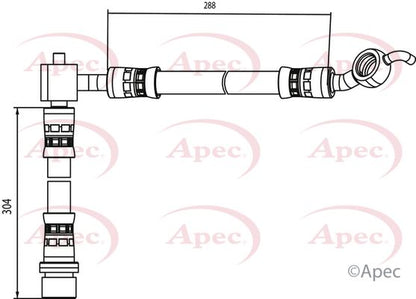 APEC HOS4087 Brake Hose Rear Right O/S Driver Side Fits Toyota Yaris/Vitz