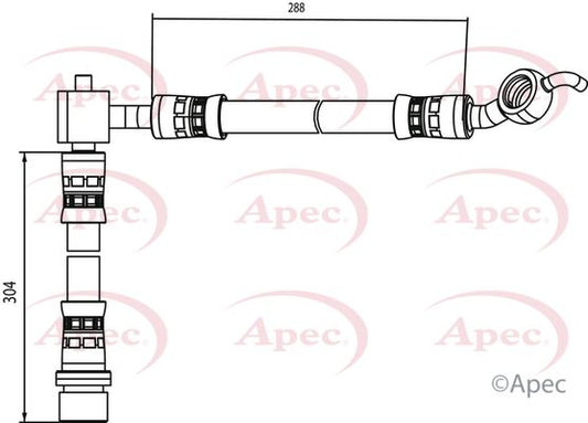 APEC HOS4087 Brake Hose Rear Right O/S Driver Side Fits Toyota Yaris/Vitz