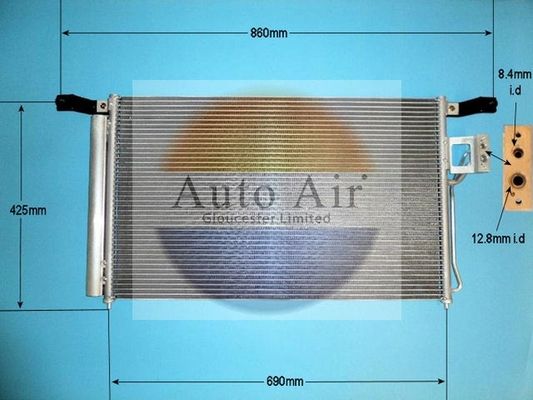 AUTO AIR 16-1097 Air Condenser A/C Air Conditioning Fits Hyundai Santa Fe