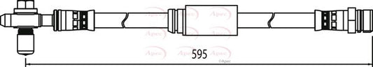 APEC HOS4130 Brake Hose Tube Line Pipe Braking System 595mm Length Fits SEAT VW