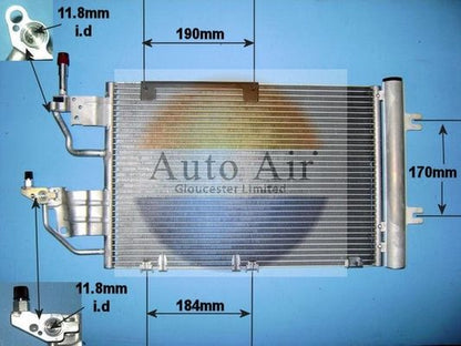 Auto Air 16-1099 Air Conditioning Condenser Fits Vauxhall Astra Astravan Zafira