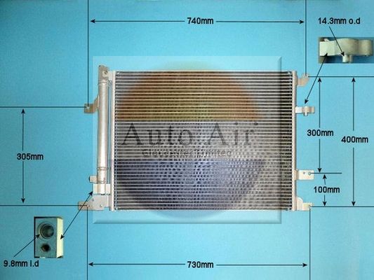 Auto Air 16-6552 A/C Air Con Condenser Air Conditioning With Dryer Fits Volvo