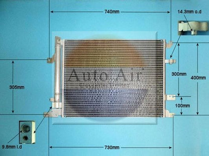 Auto Air 16-6552 A/C Air Con Condenser Air Conditioning With Dryer Fits Volvo