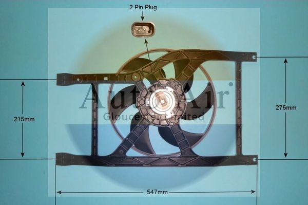 AUTO AIR 05-1368 Radiator Fan Electric Motor Centre Fits Chrysler Fiat Ford