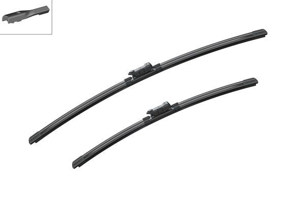 2 x BOSCH AEROTWIN A860S Flat Wiper Blades (Pair) 600/475mm Fits Audi Skoda VW