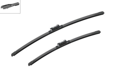 2 x BOSCH AEROTWIN A860S Flat Wiper Blades (Pair) 600/475mm Fits Audi Skoda VW