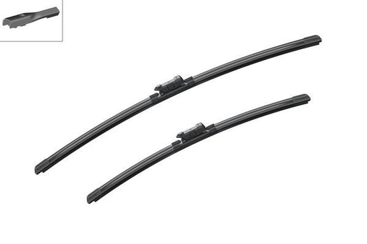 2 x BOSCH AEROTWIN A860S Flat Wiper Blades (Pair) 600/475mm Fits Audi Skoda VW