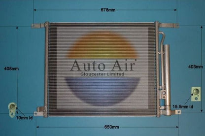 AUTO AIR 16-1364 Air Conditioning Condenser A/C Fits Chevrolet Aveo / Kalos