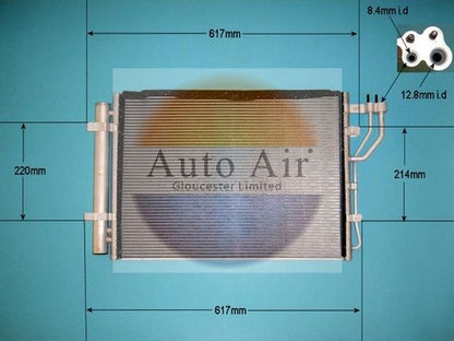 Auto Air 16-1424 A/C Condenser Air Conditioning Fits Hyundai ix20 Kia Venga