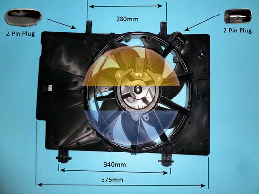 AUTO AIR 05-1264 Radiator Fan Electric Motor Centre Fits Ford B-Max Fiesta