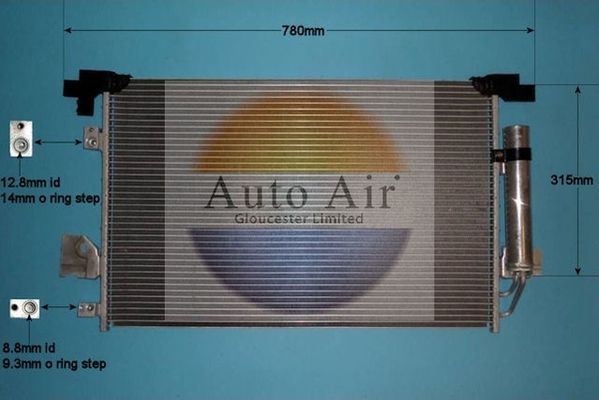 Auto Air 16-9006 A/C Condenser Air Conditioning Fits Citroen Mitsubishi Peugeot