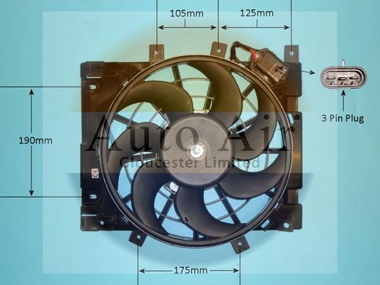 AUTO AIR 05-1232 Radiator Fan Electric Motor Centre Fits Vauxhall Astra Zafira