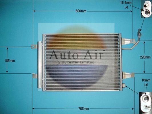 AUTO AIR 16-1069 Air Condenser A/C Air Conditioning Fits Mitsubishi Smart