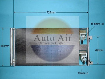 AUTO AIR 16-9936 Air Conditioning Condenser Fits Renault Laguna Latitude