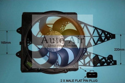 AUTO AIR 05-1020 Radiator Fan Electric Motor Centre Fits Fiat Alfa Romeo