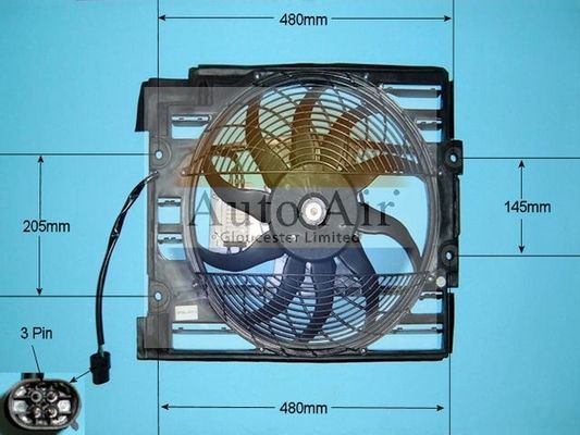 AUTO AIR 05-1110 Radiator Fan Electric Motor Centre Fits BMW 5 Series 7 Series