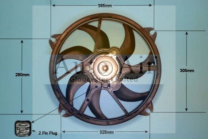 AUTO AIR 05-1072 Radiator Fan Electric Motor Centre Fits Citroen Peugeot