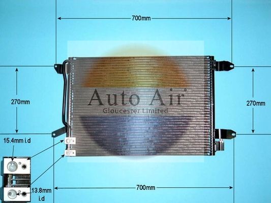 AUTO AIR 16-1392 Air Conditioning Condenser A/C Air Con For VW Beetle Jetta