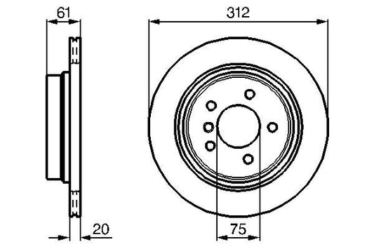 BOSCH 0986478768 Brake Disc Rear Right O/S Driver Side Fits BMW 3 Series Z3